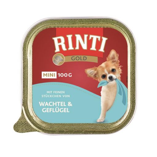 Rinti Schale Gold Mini Wachtel & Geflügel 100 g (Menge: 16 je Bestelleinheit)