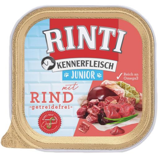 Rinti Kennerfleisch Schale Junior mit Rind 300 g (Menge: 9 je Bestelleinheit)