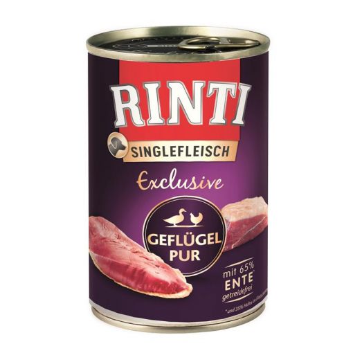 Rinti Singlefleisch Exclusive Geflügel Pur 400 g (Menge: 12 je Bestelleinheit)