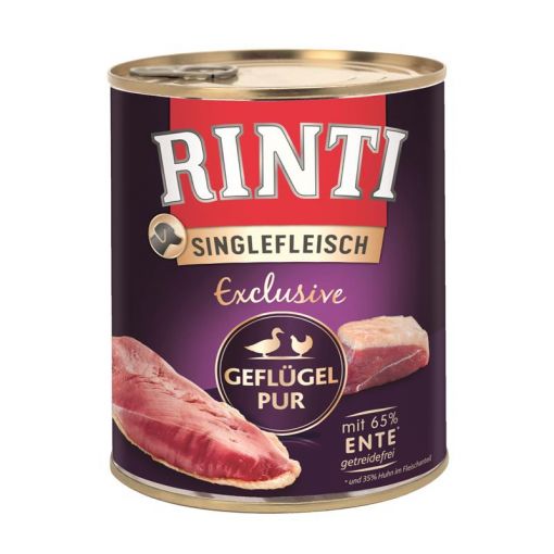 Rinti Singlefleisch Exclusive Geflügel Pur 800 g (Menge: 6 je Bestelleinheit)