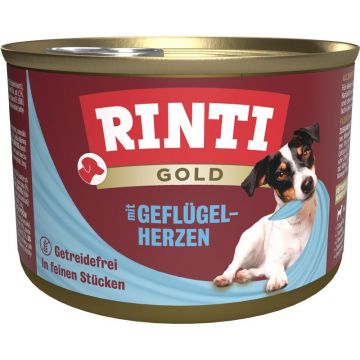 Rinti Dose Gold mit Geflügelherzen 185 g (Menge: 12 je Bestelleinheit)