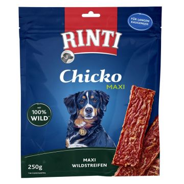 Rinti Chicko Maxi Wildstreifen 250 g (Menge: 9 je Bestelleinheit) Rinti Chicko Maxi Wildstreifen 250 g (Menge: 9 je Bestelleinheit)
