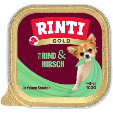 Rinti Schale Gold Mini Hirsch & Rind 100 g (Menge: 16 je Bestelleinheit) Rinti Schale Gold Mini Hirsch & Rind 100 g (Menge: 16 je Bestelleinheit)