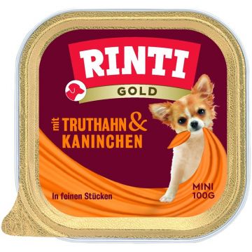Rinti Schale Gold Mini Truthahn & Kaninchen 100 g (Menge: 16 je Bestelleinheit)