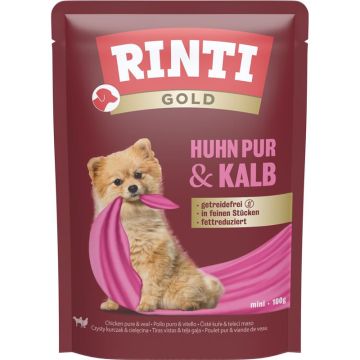 Rinti Gold Pouchbeutel Huhn Pur & Kalb 100g (Menge: 10 je Bestelleinheit)