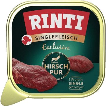 Rinti Singlefleisch Schale Exclusive Hirsch pur 150g (Menge: 10 je Bestelleinheit)