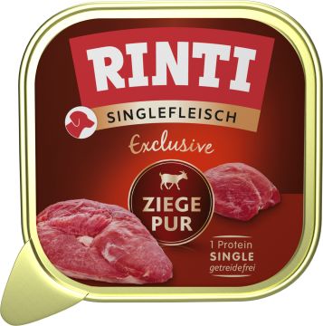 Rinti Singlefleisch Schale Exclusive Ziege pur 150g (Menge: 10 je Bestelleinheit)
